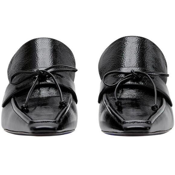 Burberry Sovereign Mule Black Patent Leather Slip On Heels 38.5 (US 8.5) NIB - Picture 3 of 9